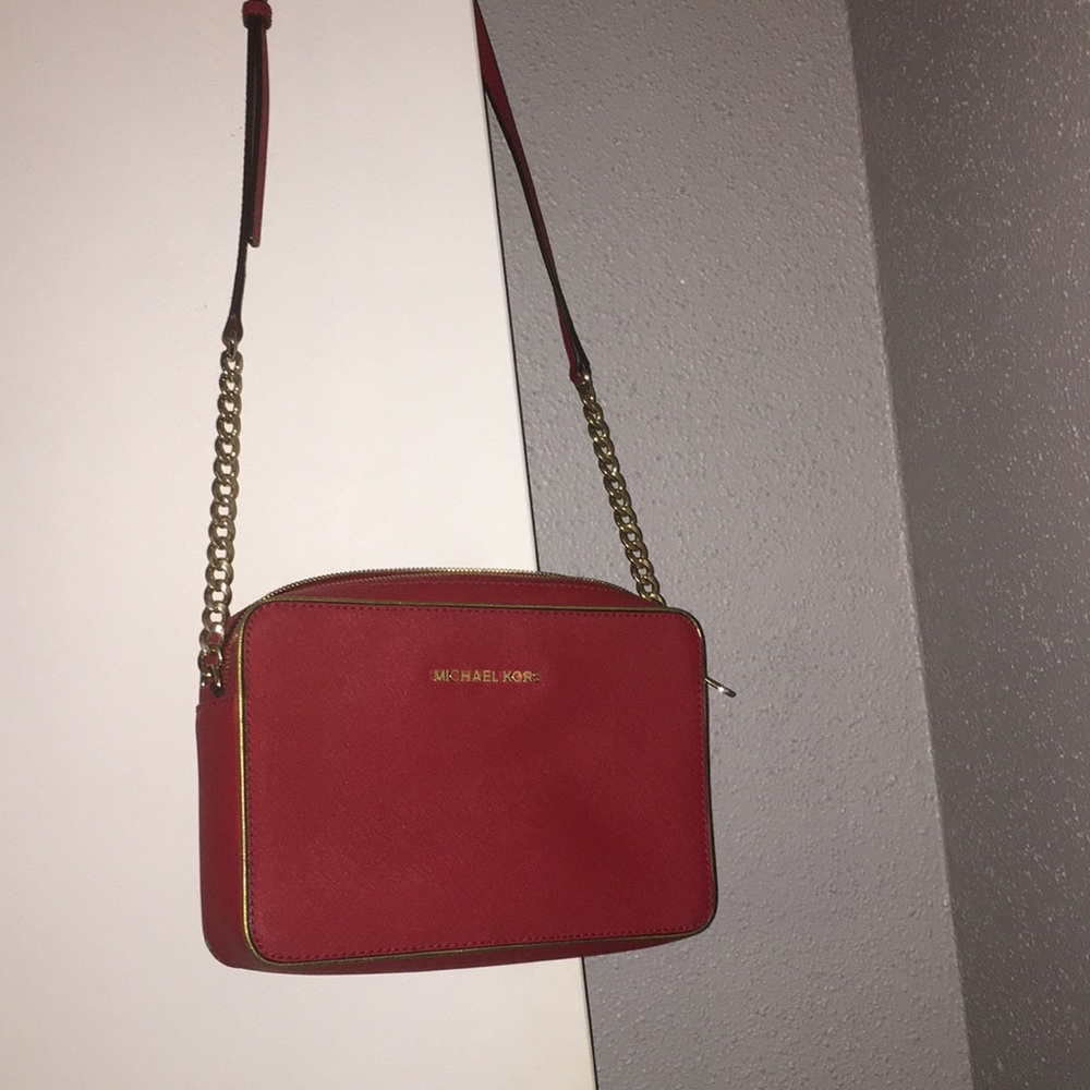 Michael kors red crossbody bag